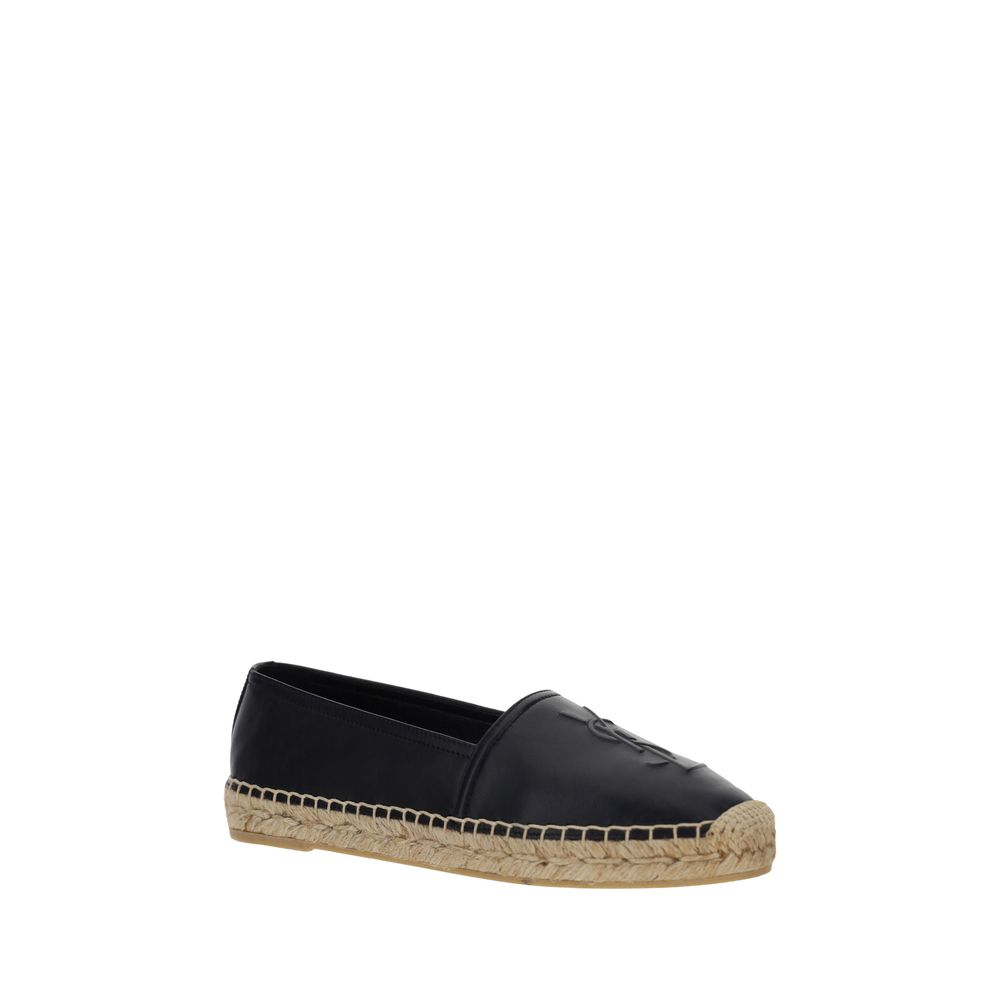 Saint Laurent Black Lambskin Espadrilles for Women