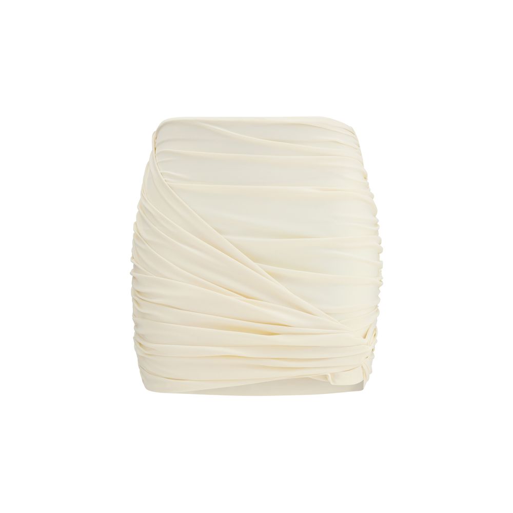 Mini-jupe en tissu beige Magda Butrym