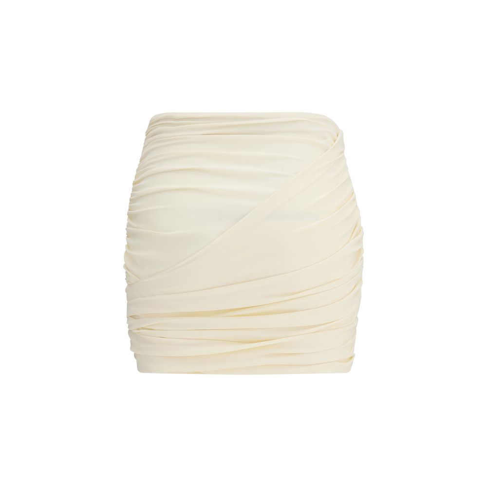 Mini-jupe en tissu beige Magda Butrym