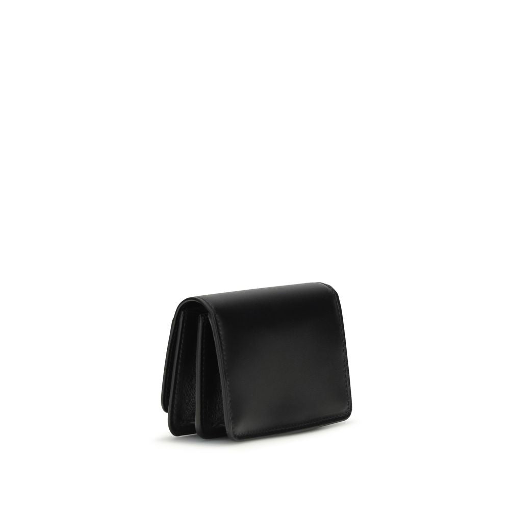 Portefeuille Bos Taurus en cuir de veau noir Saint Laurent