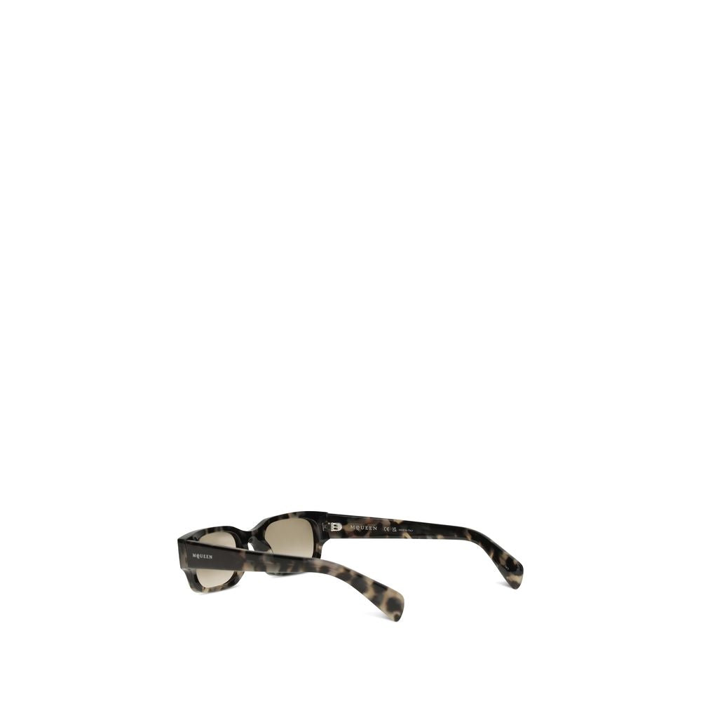 Lunettes de soleil en acétate marron Alexander McQueen