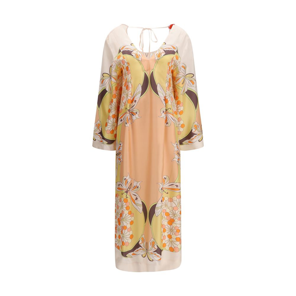 La Double J Twin Flame Multicolor Silk Dress