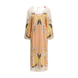 La Double J Twin Flame Multicolor Silk Dress