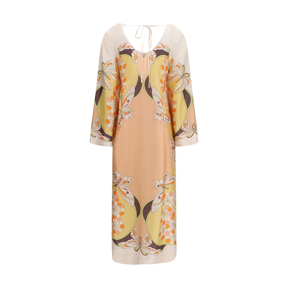 La Double J Twin Flame Multicolor Silk Dress