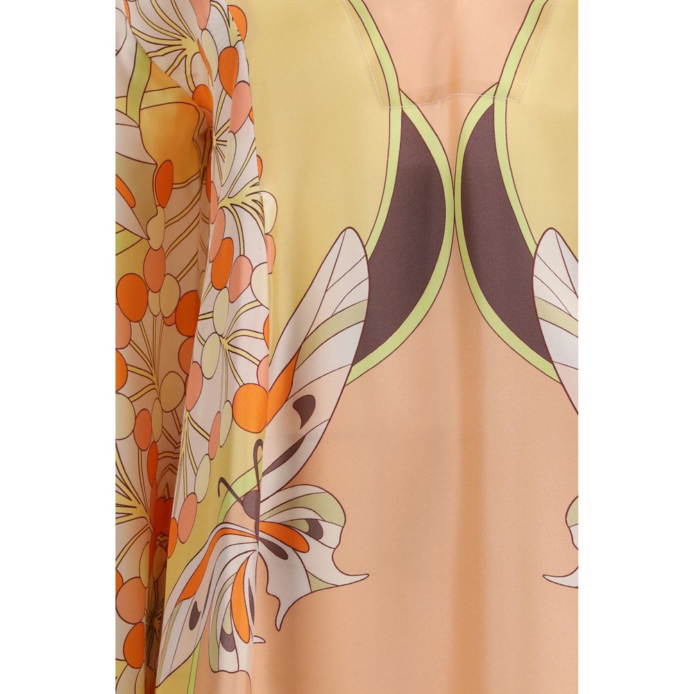 La Double J Twin Flame Multicolor Silk Dress