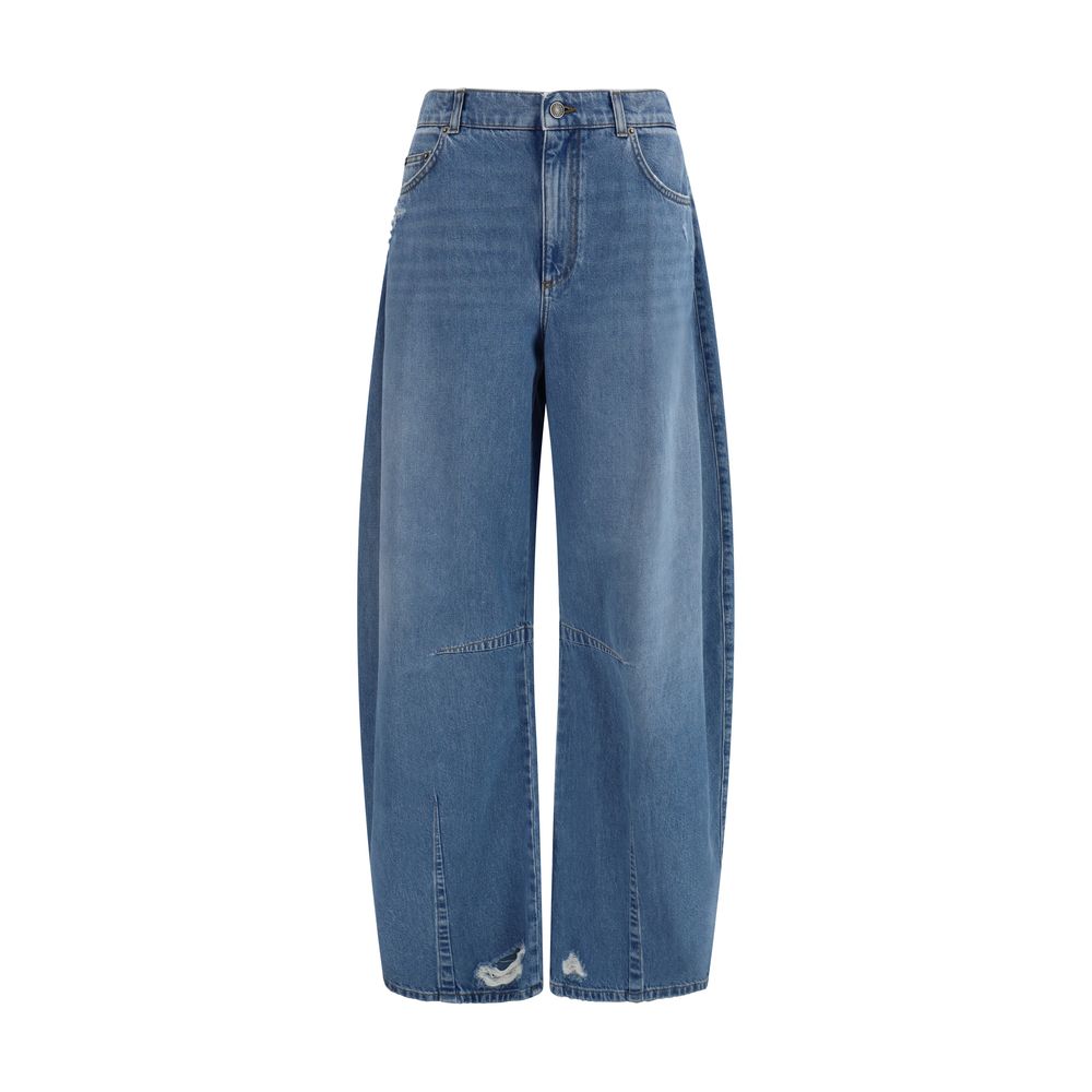 Dolce & Gabbana Blue Cotton Relaxed Fit Jeans for Women