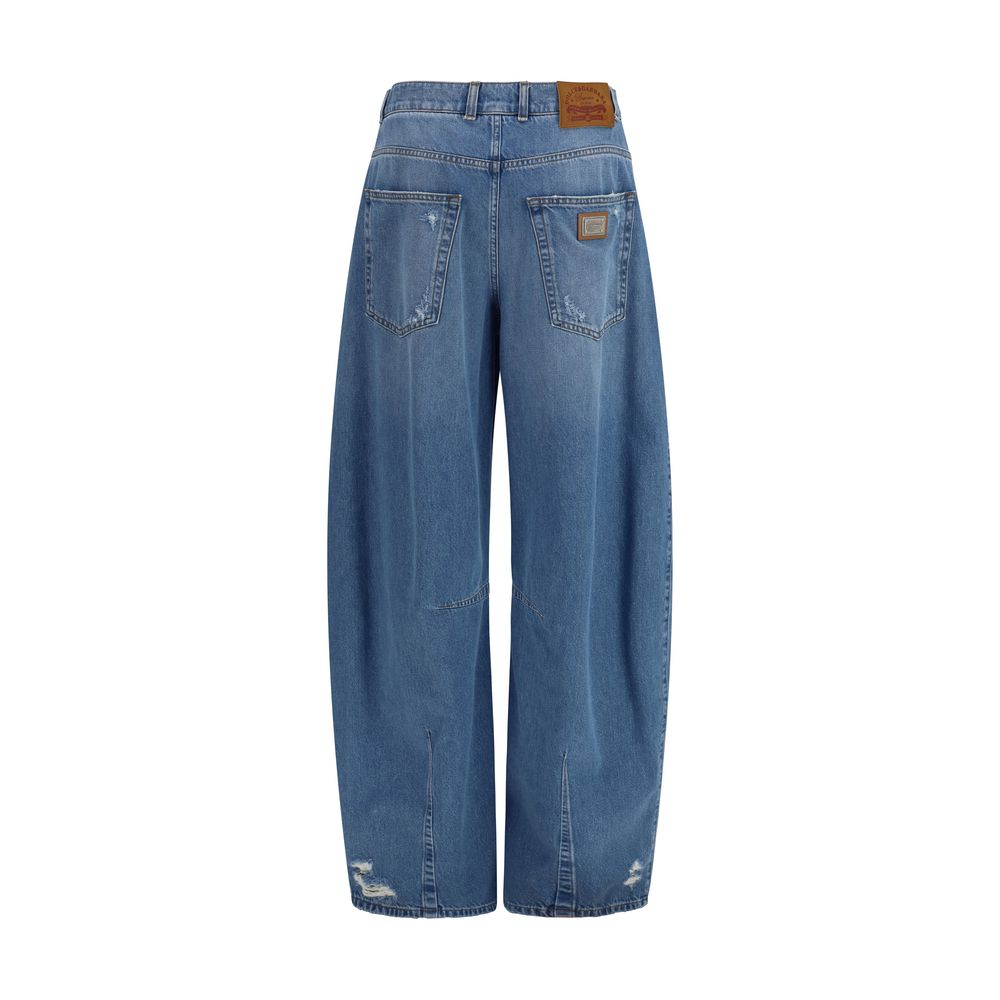 Dolce & Gabbana Blue Cotton Relaxed Fit Jeans for Women