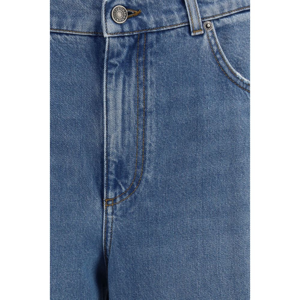 Dolce & Gabbana Blue Cotton Relaxed Fit Jeans for Women