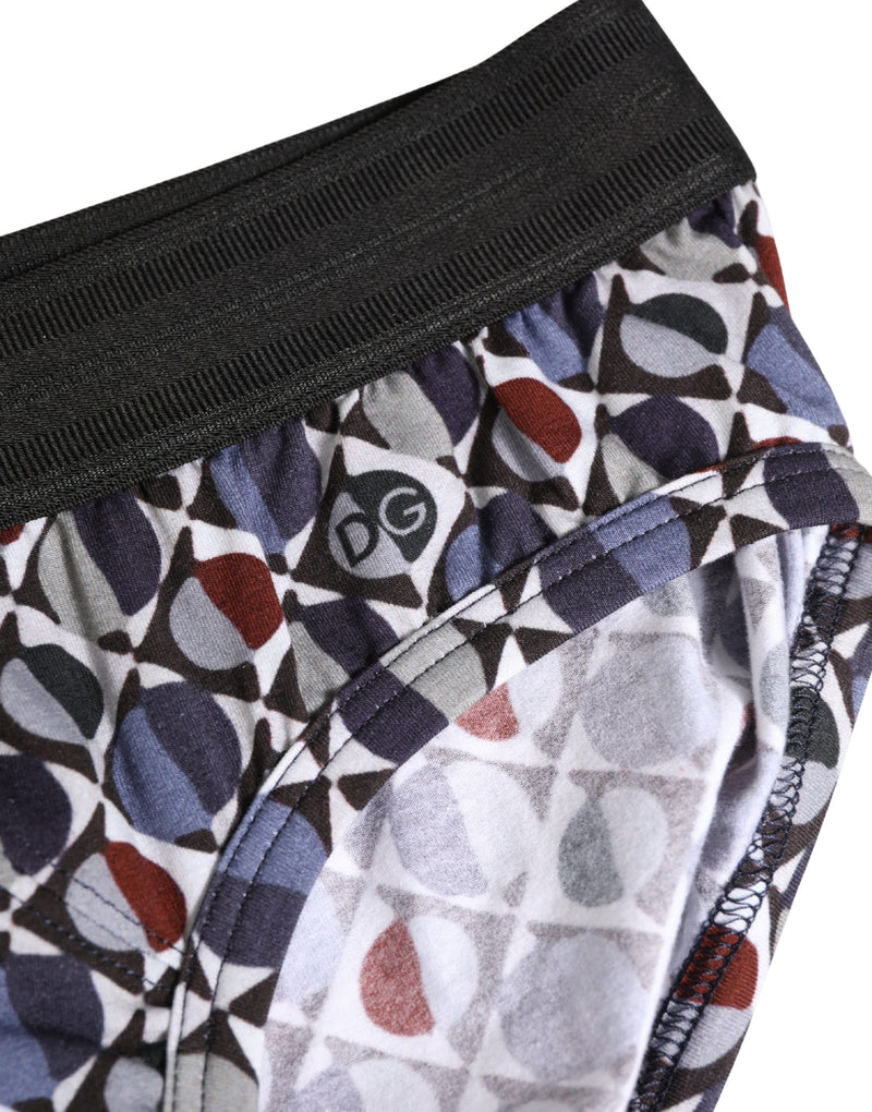 Dolce & Gabbana Multicolor Patterned Midi Briefs for Men