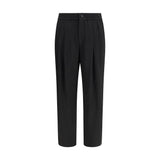 Giorgio Armani Black Viscose Casual Pants for Men