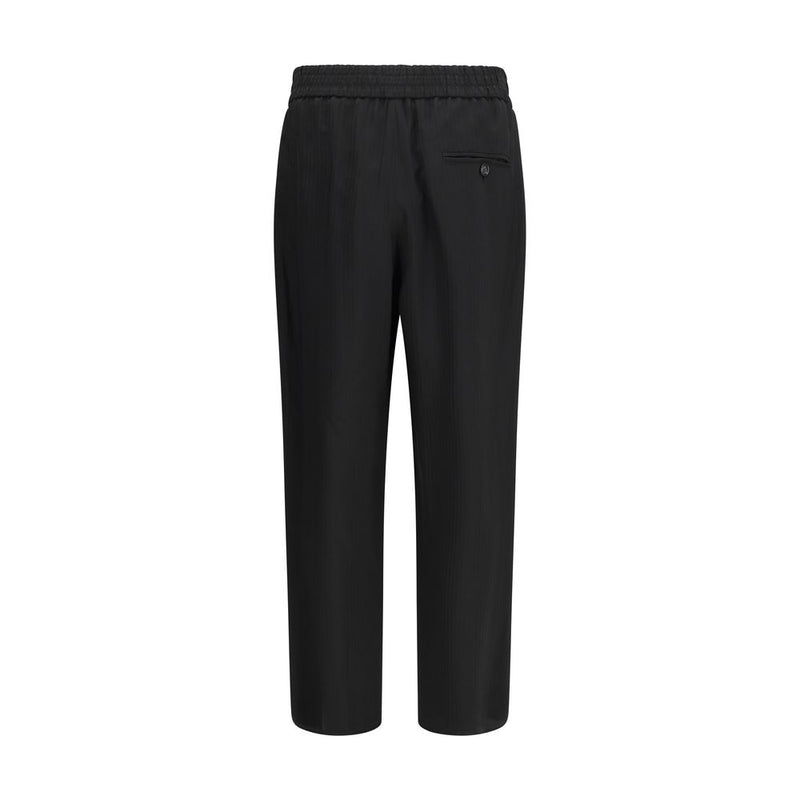 Giorgio Armani Black Viscose Casual Pants for Men