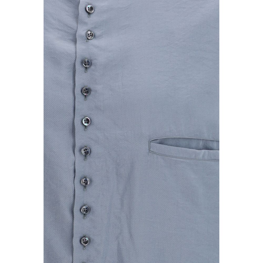 Giorgio Armani Gray Silk Shirt - Elegant and Sophisticated