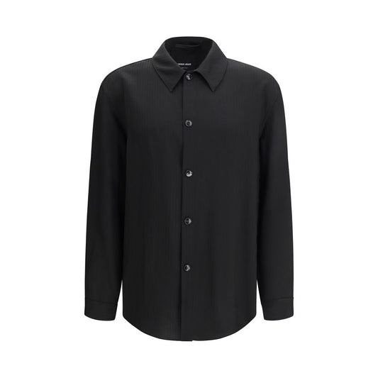 Giorgio Armani Zwart Viscose Overhemd