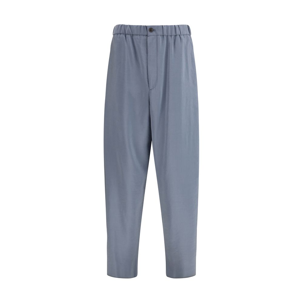 Giorgio Armani Gray Silk Casual Pants for Men