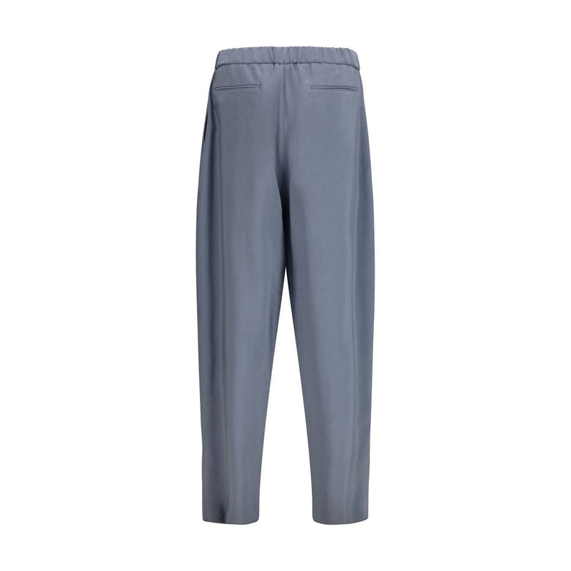 Giorgio Armani Grijze zijden casual broek
