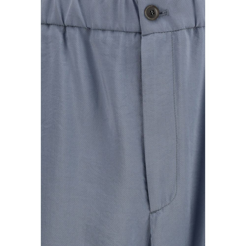 Giorgio Armani Gray Silk Casual Pants for Men