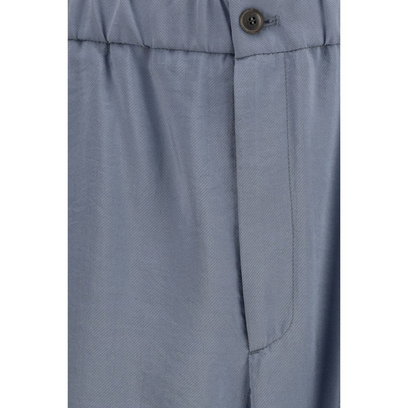 Giorgio Armani Grijze zijden casual broek