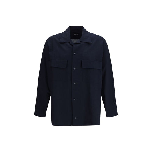 Giorgio Armani blauw katoenen overhemd
