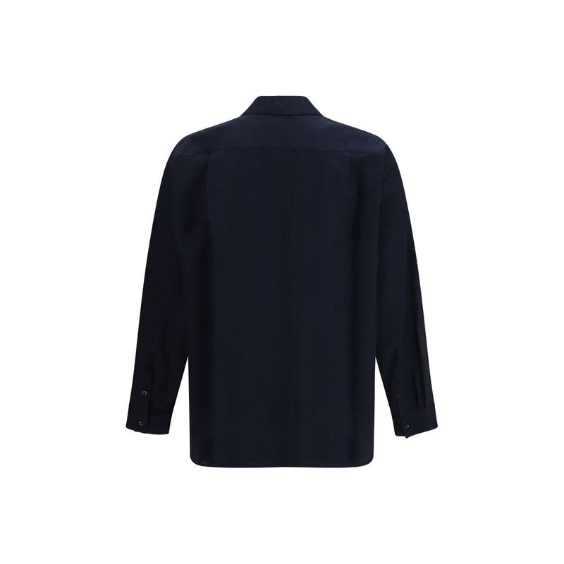 Giorgio Armani blauw katoenen overhemd