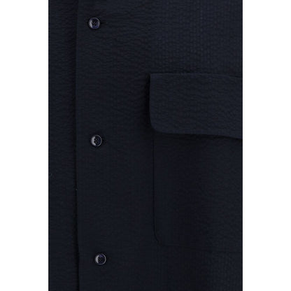 Giorgio Armani blauw katoenen overhemd