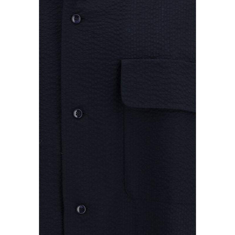 Giorgio Armani blauw katoenen overhemd