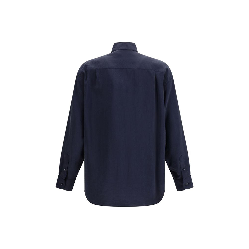 Giorgio Armani Blue Silk Dress Shirt for Men