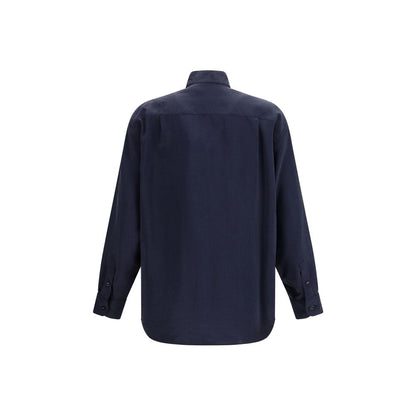 Giorgio Armani blauw zijden overhemd