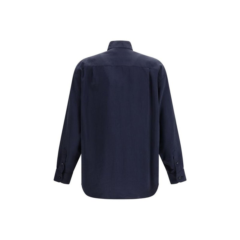 Giorgio Armani Blue Silk Dress Shirt for Men