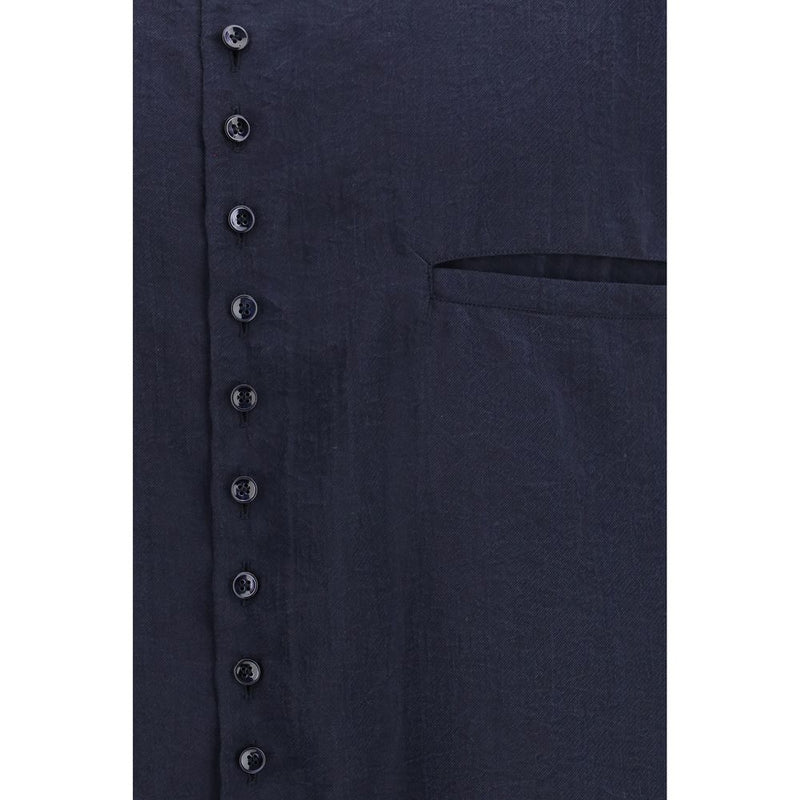 Giorgio Armani Blue Silk Dress Shirt for Men