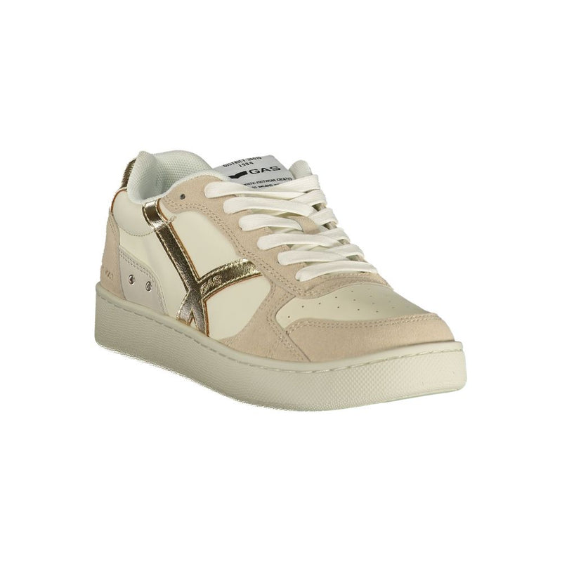 Gas Sammy LTX Beige Women Sneakers with Green Accents
