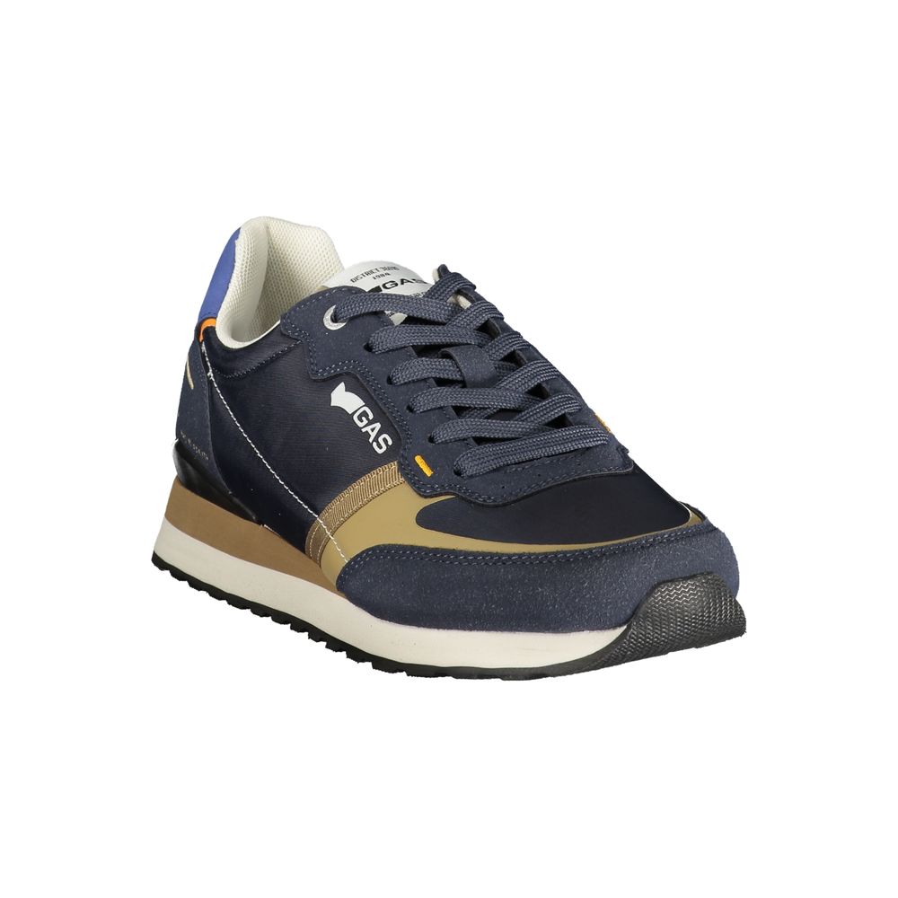 Gas Blue Polyurethane Men Sneaker - Stylish & Comfortable