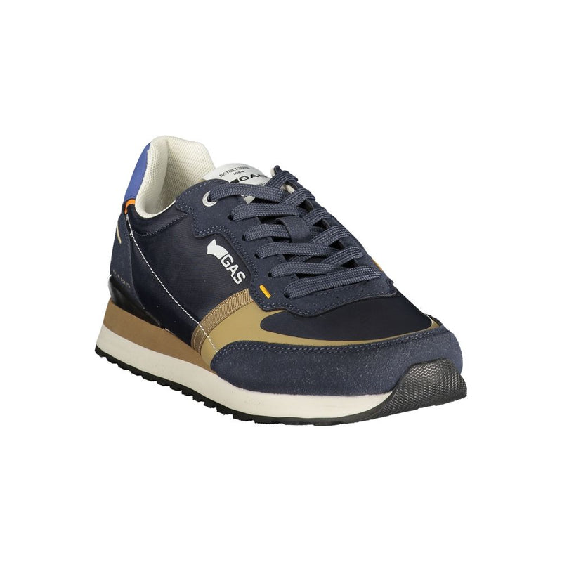 Gas Blue Polyurethane Men Sneaker - Stylish & Comfortable
