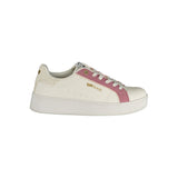 Gas JADE PLATFORM LTX Women's Sneaker in Bianco with Pink Details