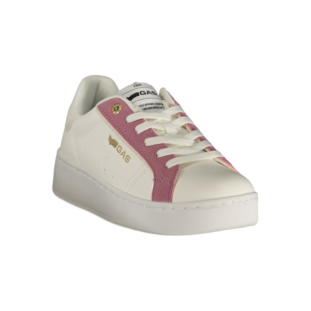 Gas JADE PLATFORM LTX Women's Sneaker in Bianco with Pink Details