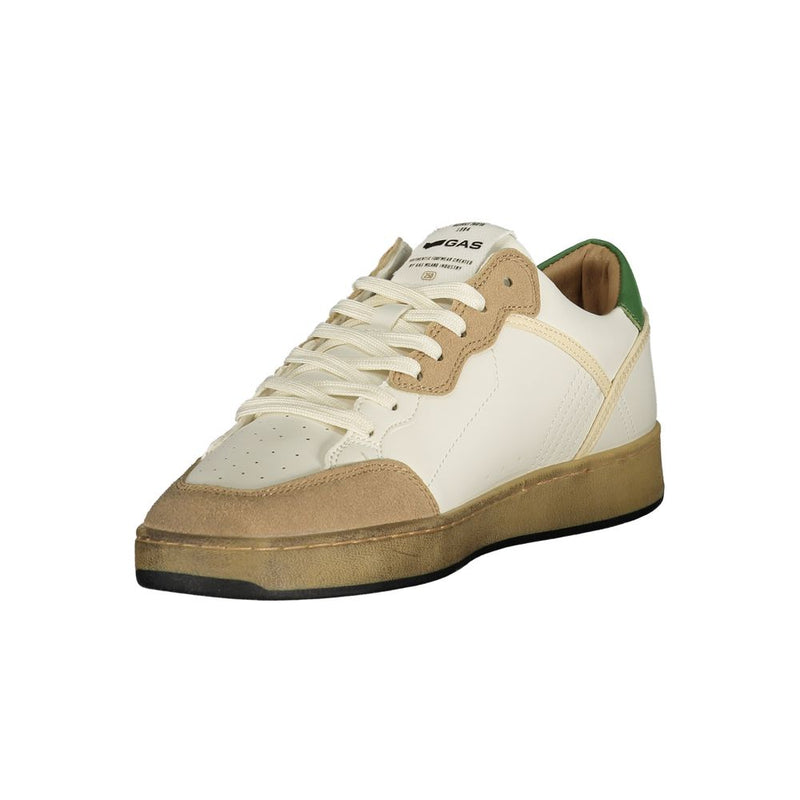 Gas GIOVI GS MIX White Men Sneaker with Green Accents