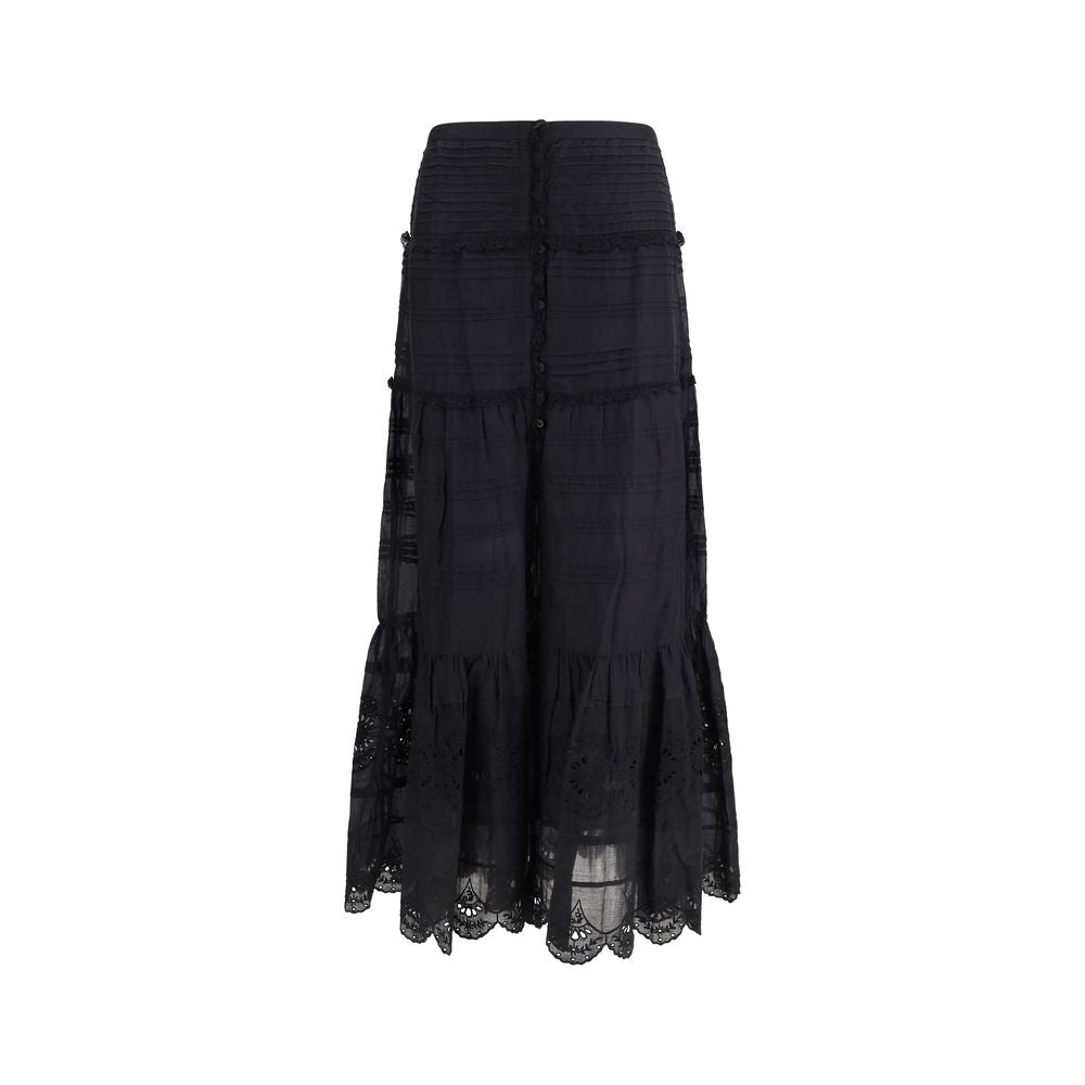 Jupe longue Marant Etoile noire en viscose