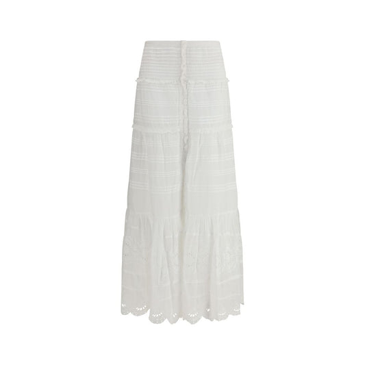Marant Étoile Paoline White Viscose Long Skirt