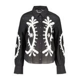 Desigual Nero Cotton Women Shirt - Elegant Long-Sleeved Design
