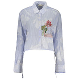 Desigual Azzurro Cotton Women Shirt - Stylish Striped Design
