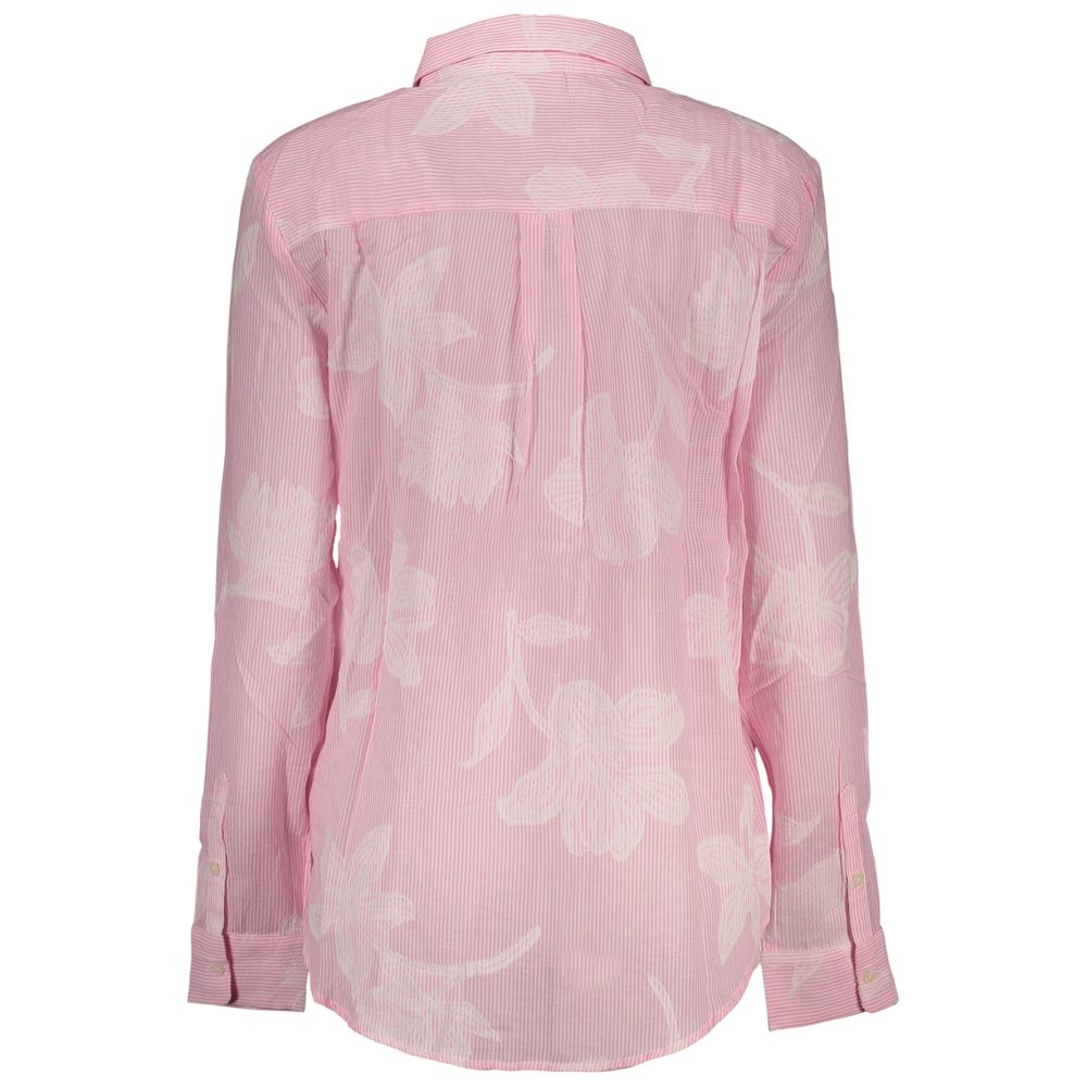 Desigual Pink Cotton Long-Sleeved Shirt for Women