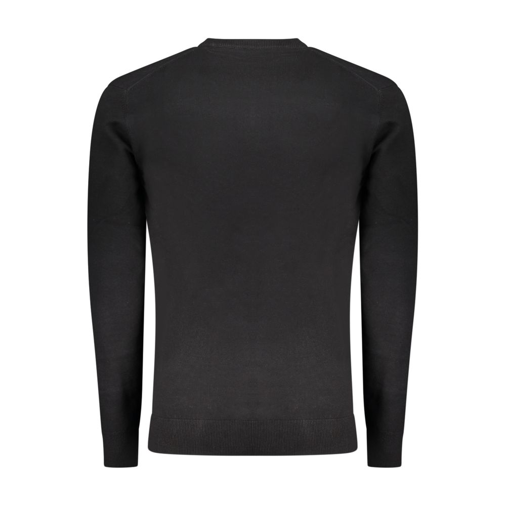 Accademia Militare Men's Black Cotton Blend Crew Neck Sweater