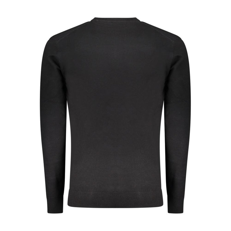 Accademia Militare Men's Black Cotton Blend Crew Neck Sweater