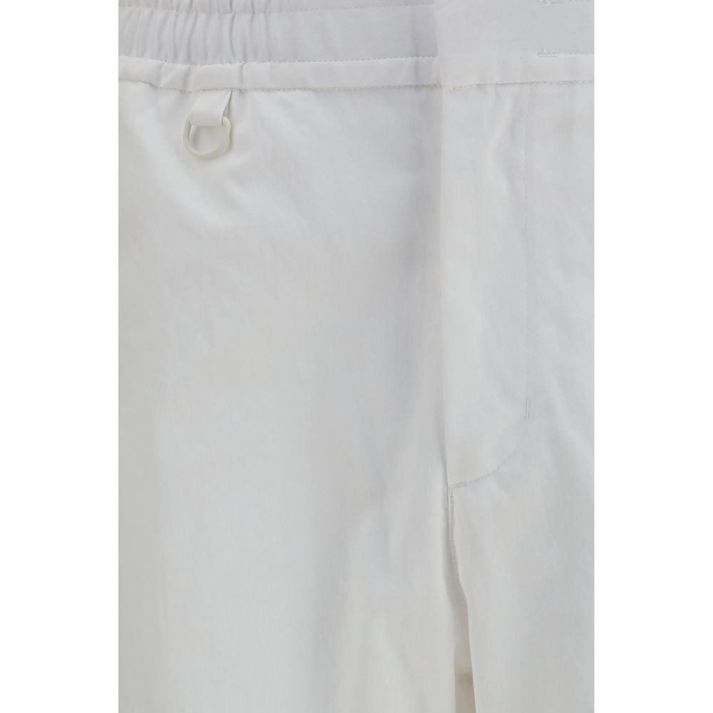 LAMINAR White Cotton Casual Pants for Men