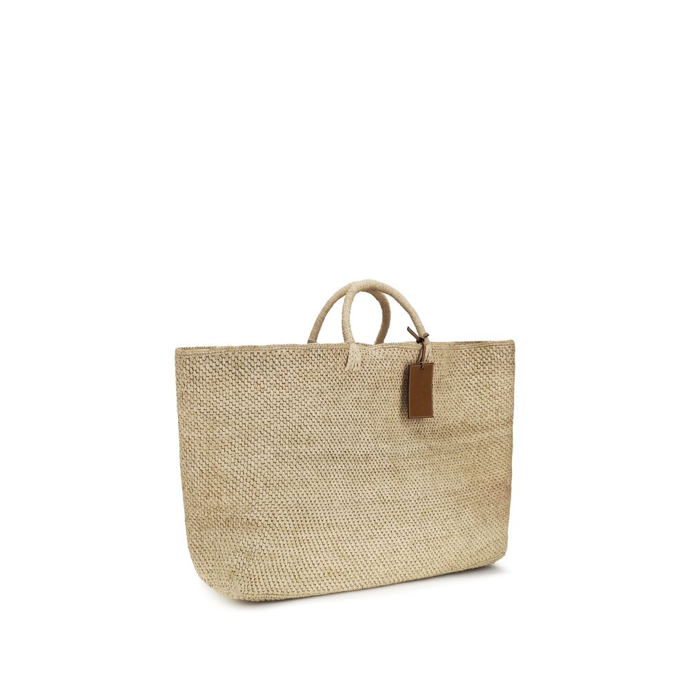Manebi Saona Beige Raffia Handbag - Elegant & Versatile