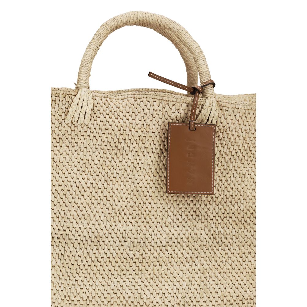 Manebi Saona Beige Raffia Handbag - Elegant & Versatile