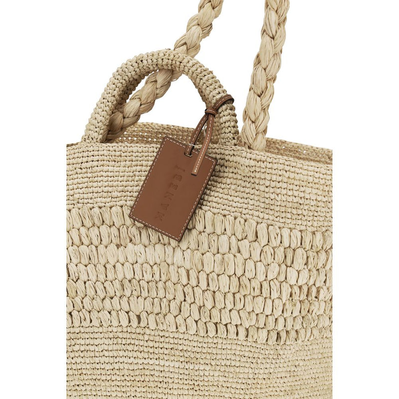 Manebi Fiji Beige Raffia Handbag - Handcrafted Elegance