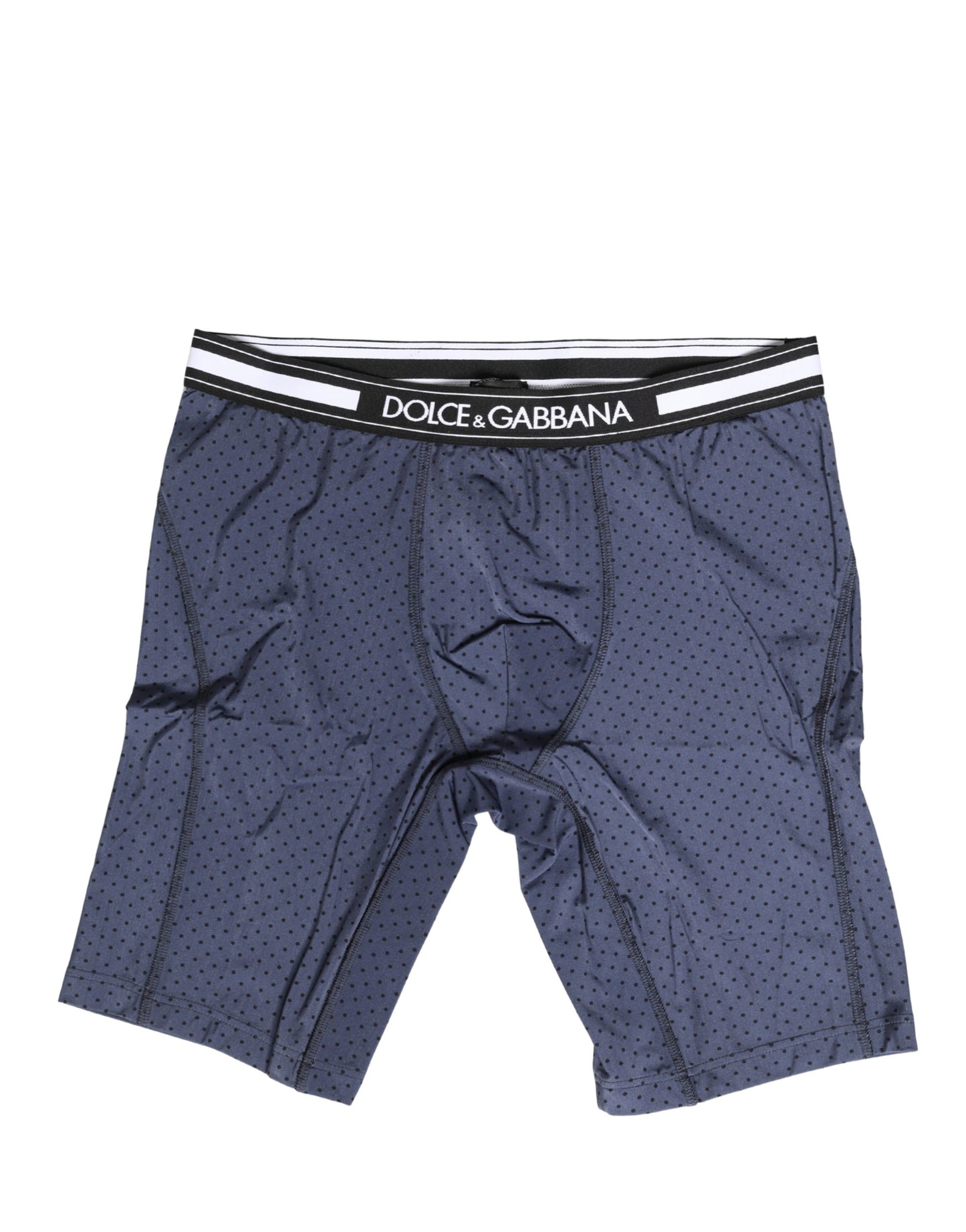 Dolce & Gabbana Donkerblauwe Polka Dots Mannen Fietsbroek Ondergoed