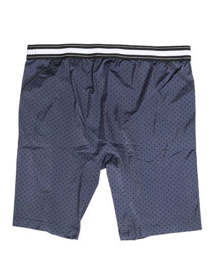 Dolce & Gabbana Donkerblauwe Polka Dots Mannen Fietsbroek Ondergoed