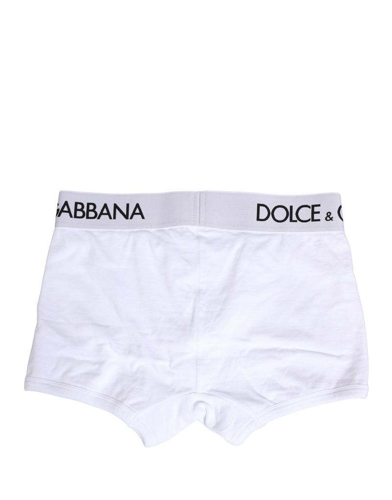 Dolce & Gabbana White Logo Waistband Regular Boxer Underwear