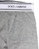 Dolce & Gabbana Gray Logo Waistband Cotton Men Boxer Underwear